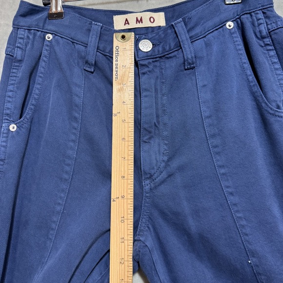 AMO Madeline Jogger Pants Womens 25 Blue Neptune Relaxed Tapered Made USA Casual - Picture 7 of 10